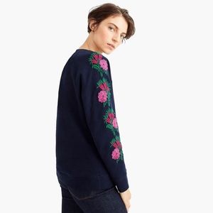 Embroidered Floral Sleeves Sweatshirt - Size S